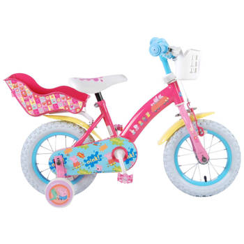 Nickelodeon Meisjesfiets Peppa Pig 12 Inch 21,5 cm Meisjes Terugtraprem Roze