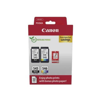 Canon inktcartridge PG-545/CL-546, 180 pagina's, OEM 8287B008, 4 kleuren