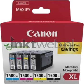 Canon inktcartridge PGI-1500XL, 1.020 - 1.200 pagina's, OEM 9182B010, 4 kleuren