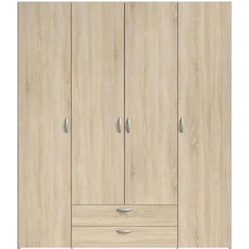 Varia Cabinet - Chene Decor - 4 scharnierende deuren + 2 laden - L 160 x H 185 x D 51 cm - Parisot
