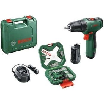 Bosch EasyDrill 1200 boormachine met 2 accu's, 1 oplader, koffer met bits