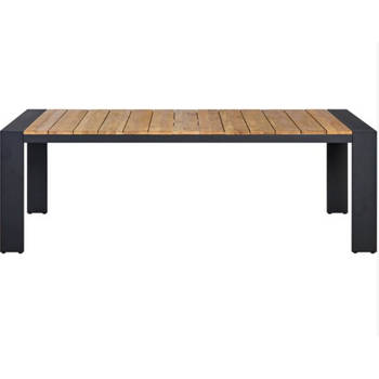 Sens-Line - Kingston teakhout - Tuintafel - 180 cm - Zwart/ Bruin