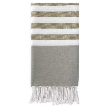 Walra Fouta Sunshade Happiness - 100x180 - 100% Katoen - Legergroen