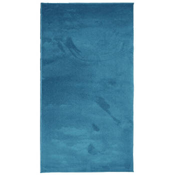 vidaXL Vloerkleed OVIEDO laagpolig 80x150 cm turquoise
