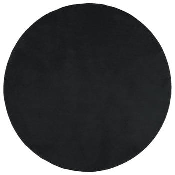 vidaXL Vloerkleed OVIEDO laagpolig Ø 160 cm zwart
