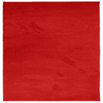 vidaXL Vloerkleed OVIEDO laagpolig 240x240 cm rood