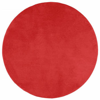 vidaXL Vloerkleed OVIEDO laagpolig Ø 80 cm rood