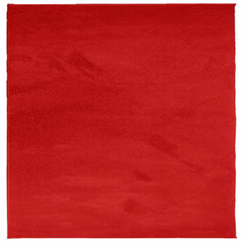 vidaXL Vloerkleed OVIEDO laagpolig 160x160 cm rood