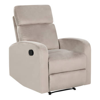 Beliani VERDAL - TV-fauteuil-Beige-Fluweel