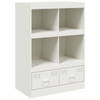 vidaXL Hoge kast 67x39x95 cm staal wit