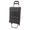 Benson Boodschappentrolley - zwart/ruit - 92 x 34 x 27 cm - 40 liter - Boodschappentrolleys