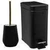 5Five Badkamer/toilet accessoires - WC-borstel/pedaalemmer 5L- zwart - Toiletaccessoireset