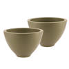 DK DesignA bloempot/plantenpot - 2x - Vinci - olijfgroen mat - voor kamerplant - D15 x H23 cm - Plantenpotten