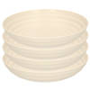 PlasticForte Rond bord/camping - 4x - diep bord - D19 cm - beige - kunststof - soepborden - Diepe borden