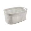 Hega Hogar Rotan line wasmand - wit - inhoud 44 liter - kunststof - 58 x 39 x 27 cm - Wasmanden