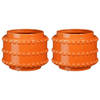Mica Decorations Pot - 2x - boaz - gebobbeld - oranje - 16.5 x 21 cm - Plantenpotten