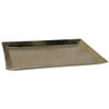 Kaarsen plateau met rand en reliefwerk - rechthoek - metaal - goud - 40.5 x 30 cm - Kaarsenplateaus