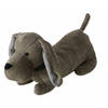 Boltze Deurstopper gewicht - dieren thema Teckel hondje - 1 kilo - groen/grijs - 38 x 15 cm - Deurstoppers