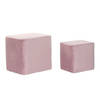 Set van 2 Poef Velvet Cubic – Roze