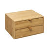 5Five Ladeblokje/bureau organizer 2x lades - bamboe hout - L25 x B14 x H20 cm - lichtbruin - Ladeblok