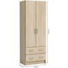 DUAL Garderobe klassiek volwassen kamer decor geborsteld eikenhout - L 61 cm