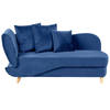 Beliani MERI - Chaise longue-Blauw-Fluweel