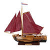 Decoratie miniatuur model Hollandse vissersboot met rode zeilen - 25 cm - miniatuur boot/boten - Beeldjes