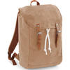 Camel vintage canvas schooltas/boekentas 45 cm - Rugzak