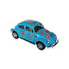 Modelautootje VW beetle blauw hippie 12,5 cm - Speelgoed auto's