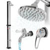 Zonnedouche 35L met voetdouche en regendouchekop 217 cm Zilver/Zwart ML-Design