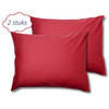 Droomtextiel Kussenslopen 60x70 cm Rood Set Van 2 Stuks - Hotelkwaliteit - 100% Hoogwaardige Katoen