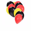 Fan ballonnen zwart/geel/rood 30 stuks - Ballonnen