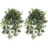 2x Groene Hedera Helix klimop weerbestendige kunstplanten 65 cm - Kunstplanten