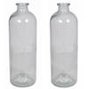 Set van 3x stuks glazen vaas/vazen 3,5 liter smalle hals 11 x 33 cm - Vazen