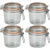 4x Luchtdichte weckpotten transparant glas 350 ml - Weckpotten