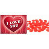 Luxe rode rozenblaadjes met valentijnskaart A5 - Rozenblaadjes / strooihartjes