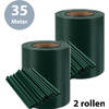 ForDig Vlechtband Groen (2 Rollen) - 35x0,19 Meter - Privacyband Tuinscherm - Privacystrips Voor Tuinafsluiting - PVC