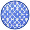 vidaXL Buitenkleed Ø160 cm polypropeen blauw en wit