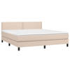 vidaXL Boxspring met matras kunstleer cappuccinokleurig 180x200 cm