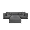 Feel Furniture - Binnen & Buiten bank - Odin - 3 persoonsbank - Grijs - Met Ottoman