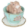 Clayre & Eef Beeld Konijn 8x7x7 cm Groen Polyresin Woonaccessoires Groen Woonaccessoires