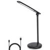 Aigostar Bureaulamp LED - Verstelbaar - Dimbaar - 3 kleuren - USB Opladen - Wit en warm Licht - Tafellamp - 4W- Zwart