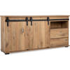 Manzano Buffet - Deeltjespanelen - Flagstaff Chene - 2 schuifdeuren, 2 laden, 1 niche - L 180 x H 87 x L 40 cm