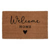 Clayre & Eef Deurmat 75x45 cm Bruin Kokosvezel PVC WELCOME HOME Kokosmat Bruin Kokosmat