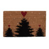 Clayre & Eef Deurmat 75x45 cm Bruin Kokosvezel PVC Kerstbomen Kokosmat Bruin Kokosmat