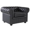 Beliani CHESTERFIELD - Fauteuil-Zwart-Leer