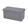 Urban Living Hocker bankje - poef XXL - opbergbox - lichtgrijs - velours look - 76 x 38 x 38 cm - Poefs