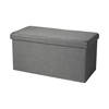 Urban Living Hocker bankje - poef XXL - opbergbox - grijs - polyester/mdf - 76 x 38 x 38 cm - Poefs