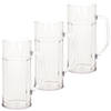 6x stuks onbreekbare bierpul ribbel transparant kunststof 56 cl/560 ml - Bierglazen