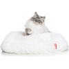 Snoozle Kattenmand - Zacht en Luxe Poezenmand - Kattenmandje rond - Wasbaar - 50cm - Wit